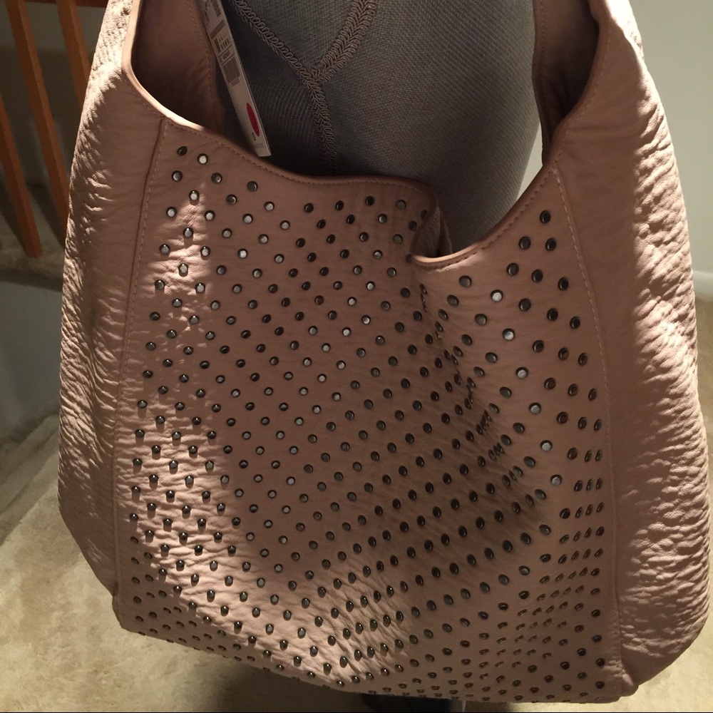Zara Basic Handbag in Soft Pink With Studs